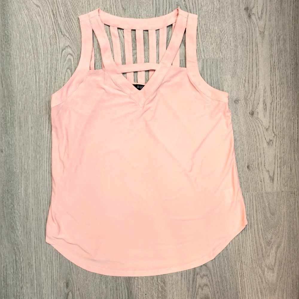 NWOT dusty rose Strappy sleeveless top, L never worn